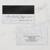 Maquillage Artiste Script Gris Carte de visite de (Devant / Derrière)