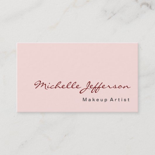 Maquillage Artiste Script Rose bruyant Carte de vi (Devant)