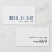 Maquillage bleu Artiste Blanc Carte de visite élég (Devant / Derrière)