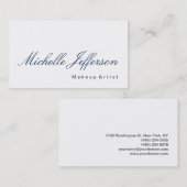 Maquillage bleu Calligraphie Artiste Carte de visi (Devant / Derrière)