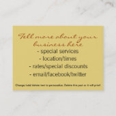 Maquillage blond de cheveux de modèle de carte de (Dos)