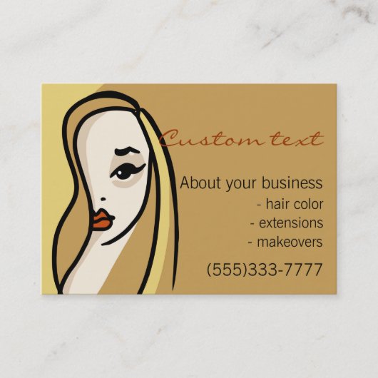 Maquillage blond de cheveux de modèle de carte de (Devant)