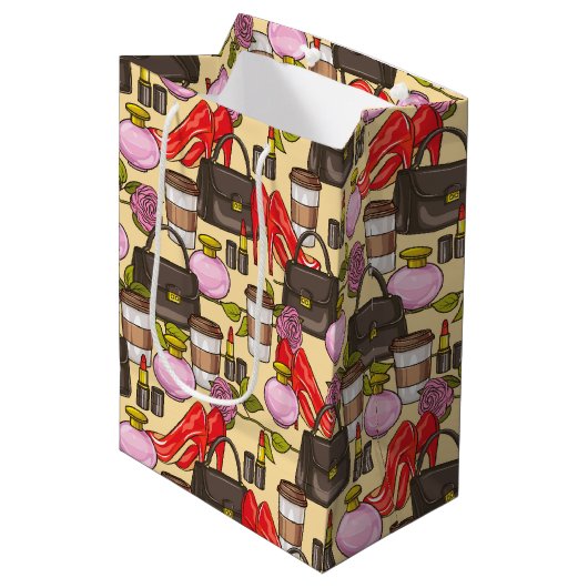 Maquillage Café Style Beauté Cadeau Sac (Devant Angle)