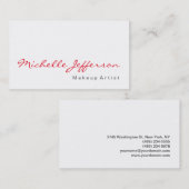 Maquillage calligraphie Artiste Carte de visite si (Devant / Derrière)