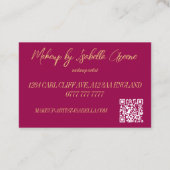 Maquillage Carte de visite - Baiser d'or (Dos)