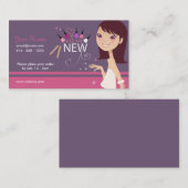 Maquillage - carte de visite d'art de clou (Devant / Derrière)