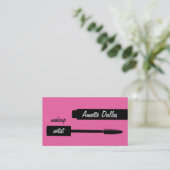 Maquillage carte de visite rose (Debout devant)