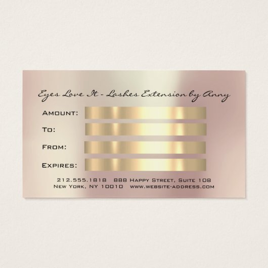 Maquillage de l'extension Blush Lashes du certific (Dos)