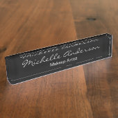 Maquillage de script gris noir - Plaque d'identifi (Taille)