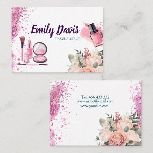 maquillage design carte de visite avec parties sci (Devant / Derrière)