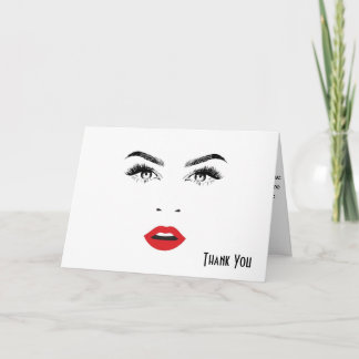 Maquillage et Carte de remerciements à cheveux