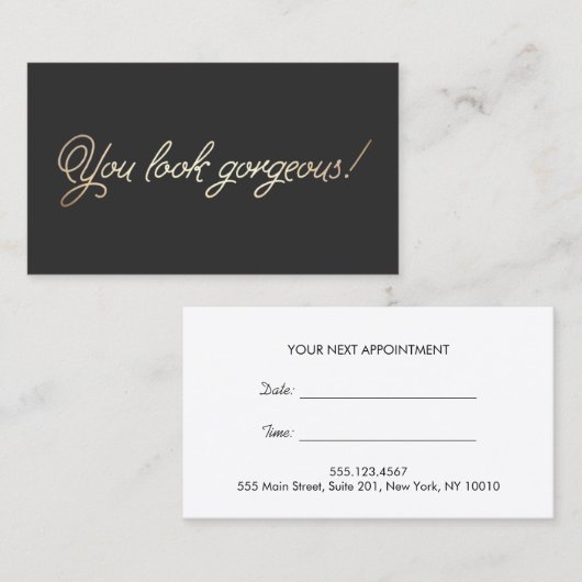 Maquillage et coiffure Typographie Or Rendez-vous (Devant / Derrière)