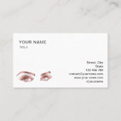 Maquillage Eyebrow Eyes Lashes Rose Carte de visit (Dos)