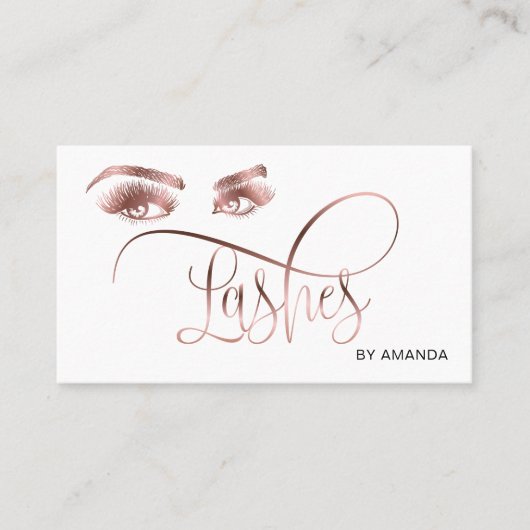Maquillage Eyebrow Eyes Lashes Rose Carte de visit (Devant)