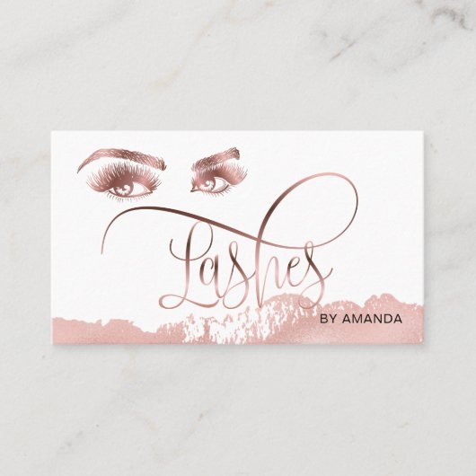 Maquillage Eyebrow Eyes Lashes Rose Carte de visit (Devant)