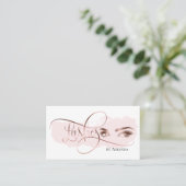Maquillage Eyebrow Eyes Lashes Rose Carte de visit (Debout devant)
