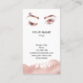 Maquillage Eyebrow Eyes Lashes Rose Carte de visit (Dos)