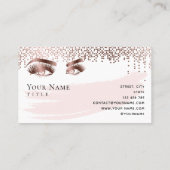 Maquillage Eyebrow Eyes Lashes Rose Carte de visit (Dos)