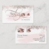 Maquillage Eyebrow Eyes Lashes Rose Carte de visit (Devant / Derrière)