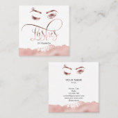 Maquillage Eyebrow Eyes Lashes Rose Carte de visit (Devant / Derrière)
