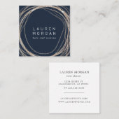 maquillage moderne faux or tourbillon carré Carte (Devant / Derrière)