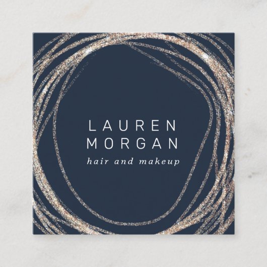 maquillage moderne faux or tourbillon carré Carte (Devant)