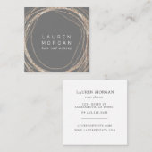 maquillage moderne faux or tourbillon carré Carte (Devant / Derrière)