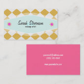 Maquillage rétro amusant Artiste À damiers Carte d (Devant / Derrière)