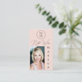 Maquillage Rose, Code QR, Photo de Carte de Visite (Debout devant)