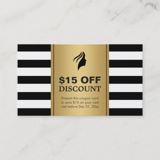 Maquillage Salon Coupon Or Noir Blancs (Devant)