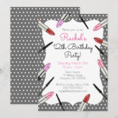 Maquillage Thématique Anniversaire Fête Invitation (Devant / Derrière)