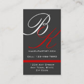 Maquilleur de cartes de visite de monogrammes (Dos)