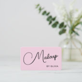 Maquilleuse Carte de Visite Moderne Rose Noir (Debout devant)