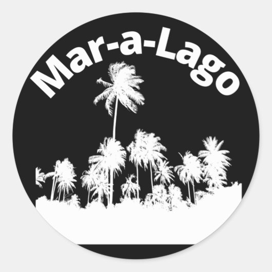 Mar-A-Lago Florida Palm Trees Ronde Sticker (Voorkant)