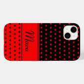 Mara - Naam Sjabloon, Stijlvolle rode en zwarte ha Case-Mate iPhone Case (Achterkant (horizontaal))
