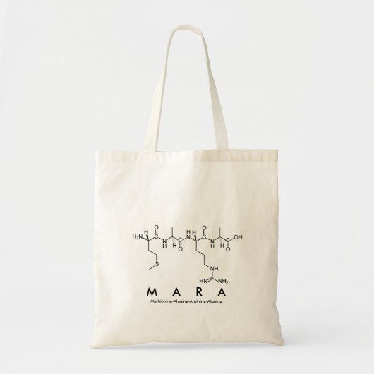 Mara peptide name bag tote bag (Voorkant)