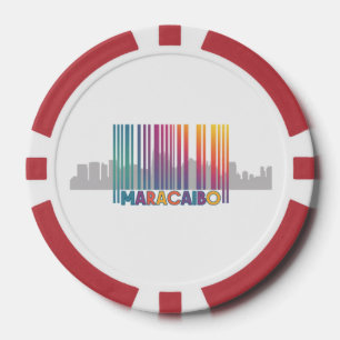 Maracaibo City Barcode Art Latin Pride Poker Chips