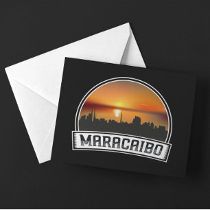 Maracaibo Venezuela Silhouette Zonsondergang Vinta Briefkaart