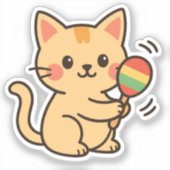 Maracas Cat Fun Dance Sticker (Voorkant)