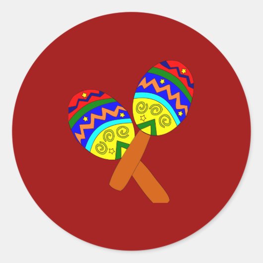 Maracas Ronde Sticker (Voorkant)