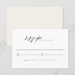 MARAH Classic Elegant Moderne Minimale RSVP-Briefk Kaart
