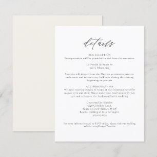 MARAH Elegant Modern Minimal Wedding Details Kaart