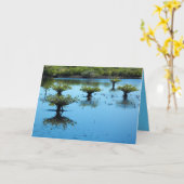 Marais de sel avec la carte de voeux de (Fleur jaune)