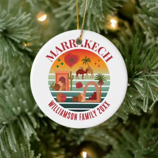 MARAKKESH Marokko Familie Vakantie Souvenir Keramisch Ornament (Boom)