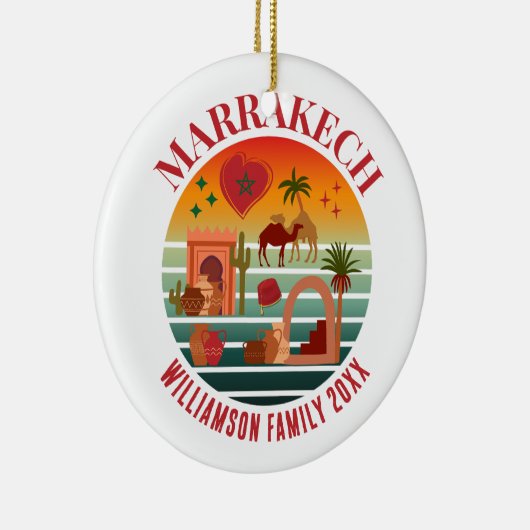 MARAKKESH Marokko Familie Vakantie Souvenir Keramisch Ornament (Rechts)