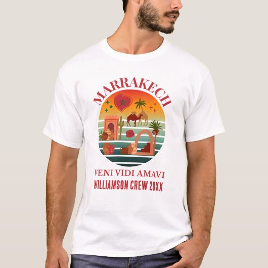 MARAKKESH Veni Vidi Amavi Marokko Gezinsvakantie T-shirt (Voorkant)