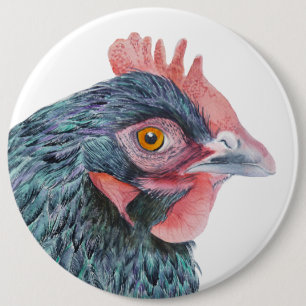 Maran Chicken Hen Waterverf Artwork Ronde Button 6,0 Cm
