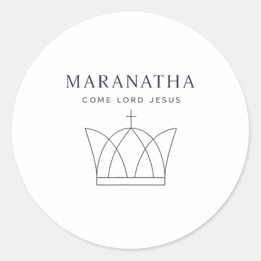 Maranatha Christian Modern Minimalist Ronde Sticker (Voorkant)