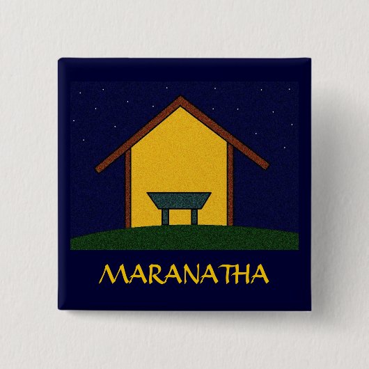 MARANATHA! VIERKANTE BUTTON 5,1 CM (Voorkant)