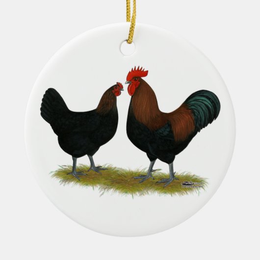 Marans Black Copper Keramisch Ornament (Voorkant)